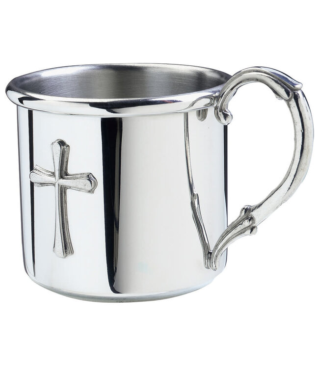 Pewter Baby Cup with Cross