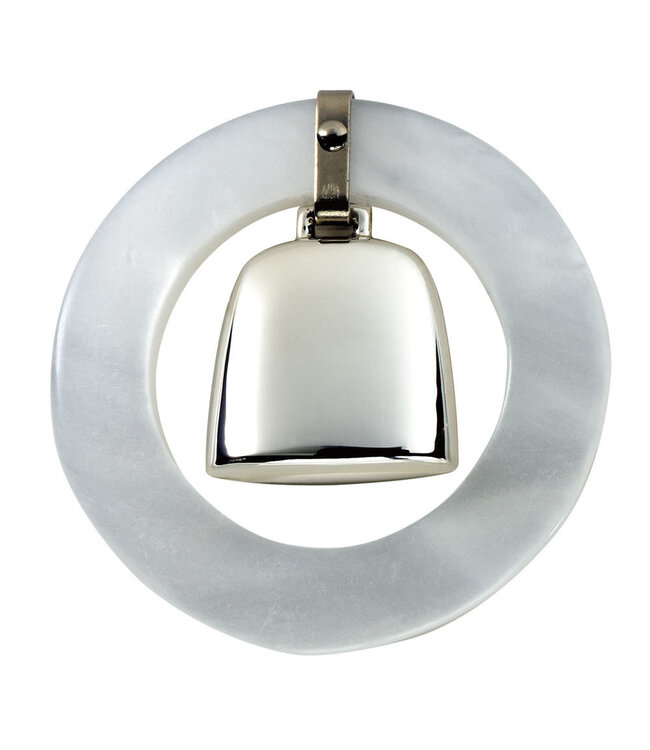 Sterling Teething Ring Rattle White