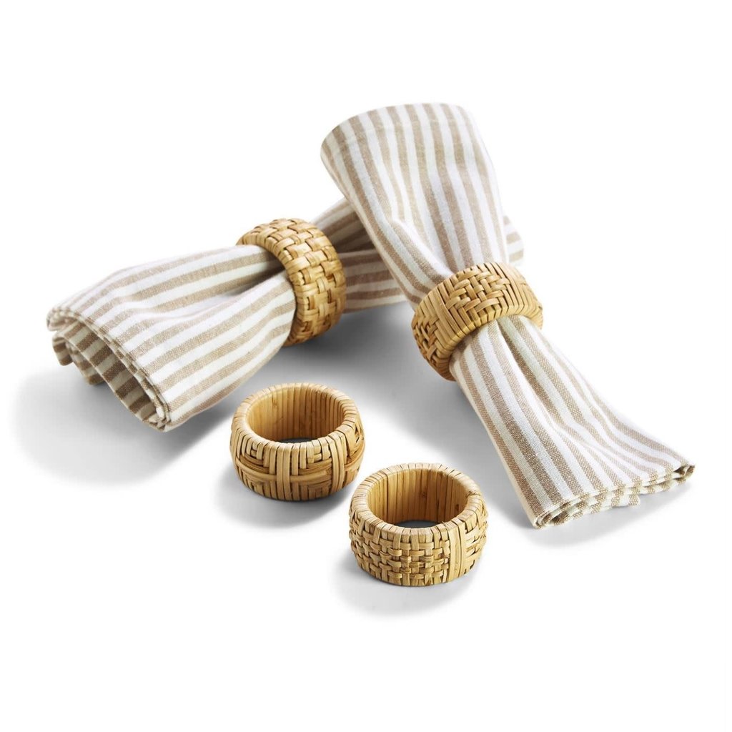 Two's Company Cane Napkin Rings- Set of 4
