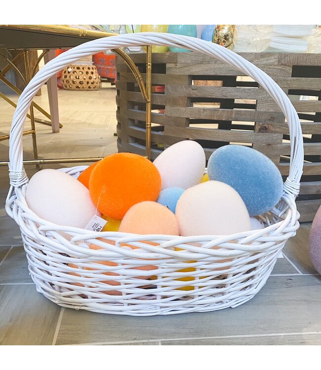 Large White Oval Basket