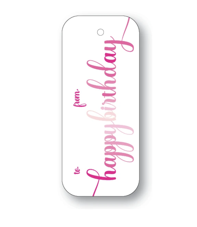 Happy Birthday Fuchsia Gift Tag