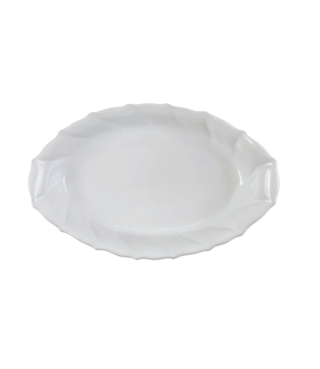 Incanto Stone White Ruffle Handled Oval Baker