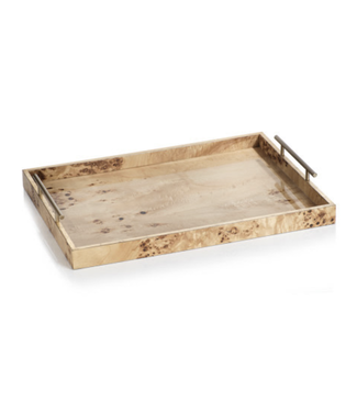 Zodax Leiden Burl Wood Rectangular Tray 13''