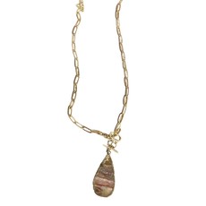 Laura McClendon Agate on Long Gold Chain