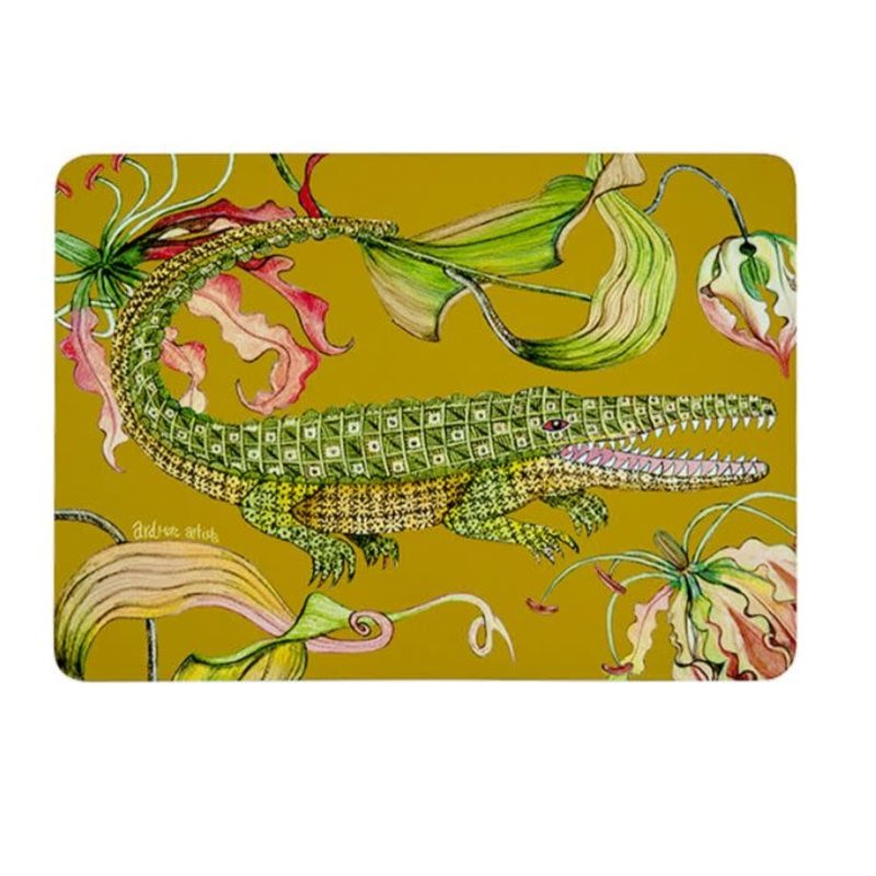 Ngala Trading Flame Lily Crocodile - Swamp Placemats (S/2)