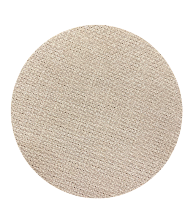 Indoor/Outdoor Oatmeal Woven Round Placemat Set of 4