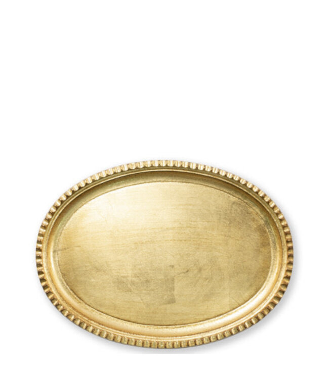 Florentine Wooden Accessories Gold Small Oval Tray