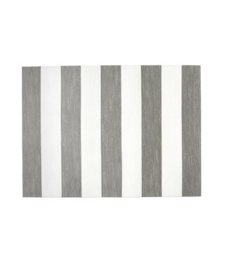 Vietri Reversible Placemats Gray/White Striped Rectangle