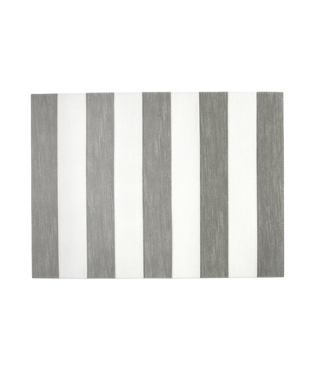Reversible Placemats Gray/White Striped Rectangle