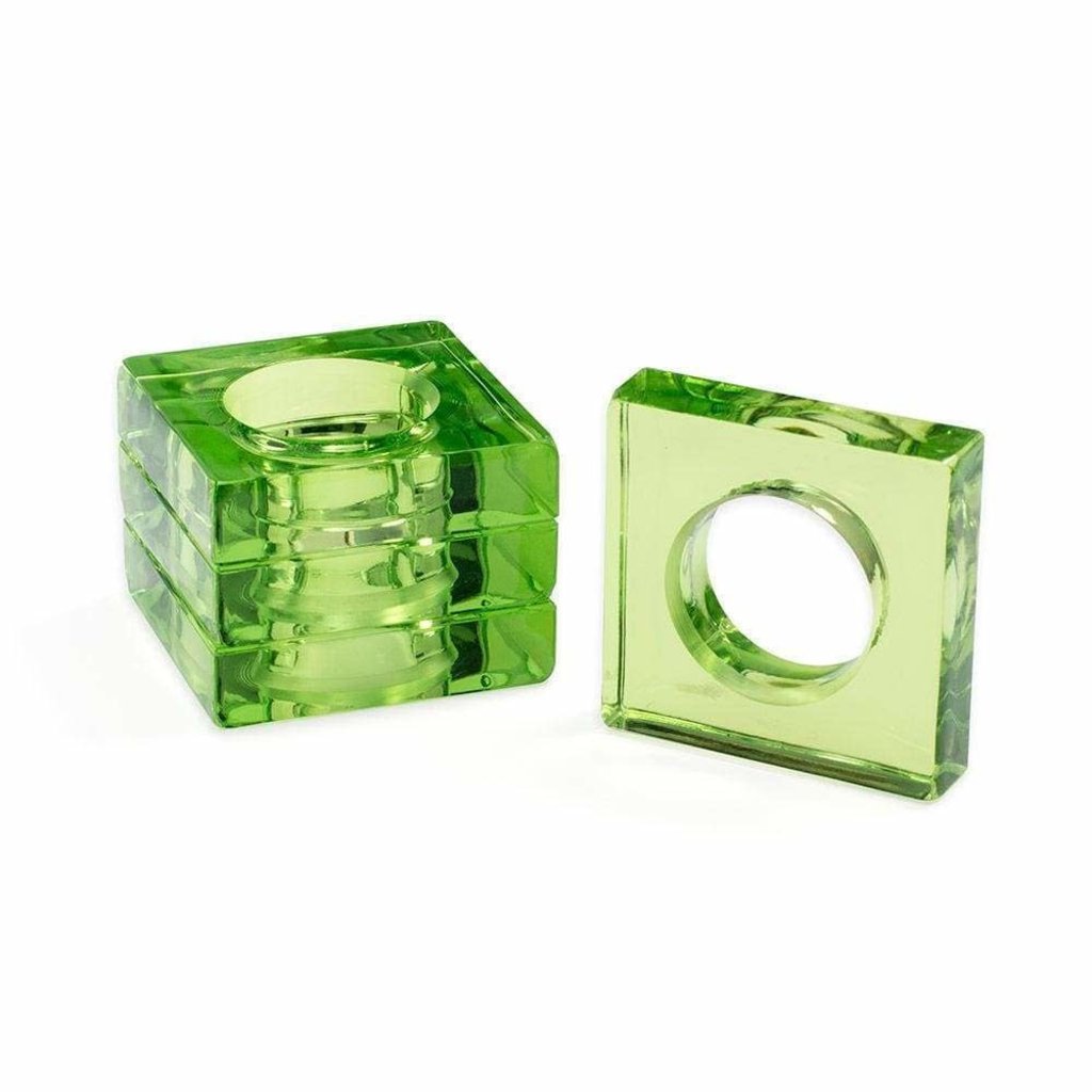 Caspari Emerald Set of 4 Napkin Rings