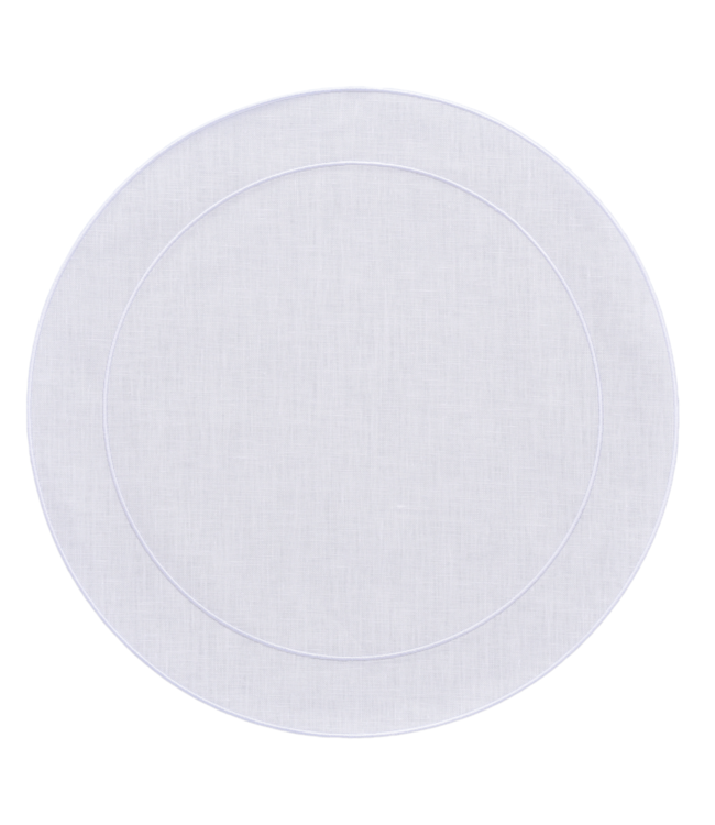 Linho Simple Round Placemat White with White