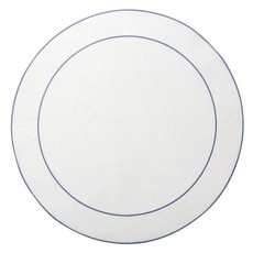 Skyros Designs Linho Simple Round Placemat White with Blue