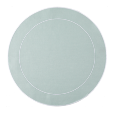 Skyros Designs Linho Simple Round Placemat Ice Blue and White