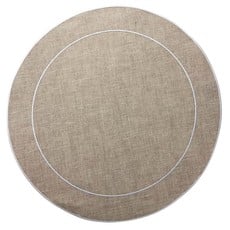 Skyros Designs Linho Simple Round Placemat Dark Natural and White