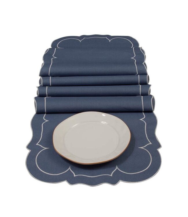 Linho Linen Runner Blue and White