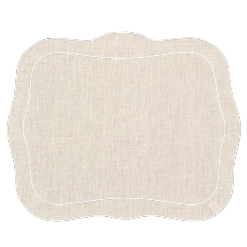 Skyros Designs Linho Patrician Placemat Natural with White