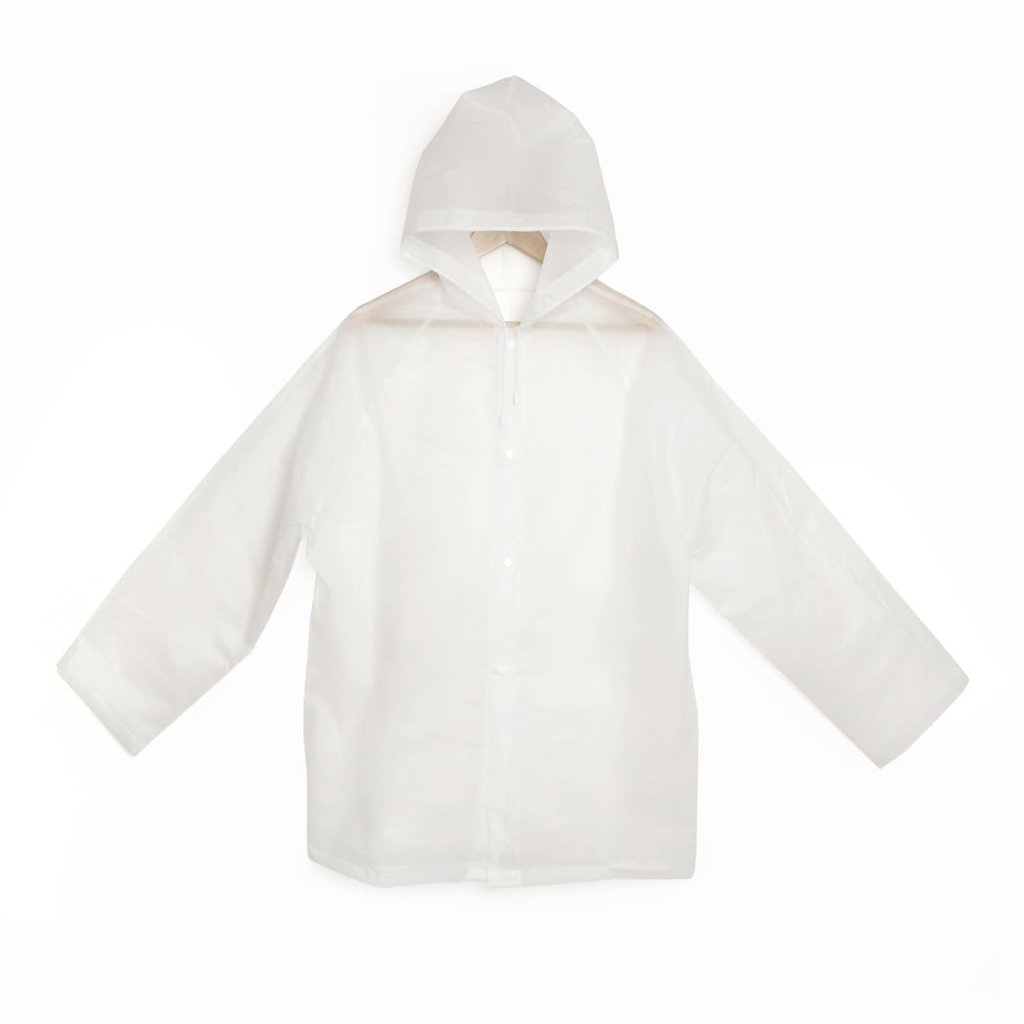 clear black raincoat