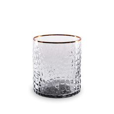 Beatriz Ball Croc Double Old Fashioned with Gold Rim (Smoke Grey)