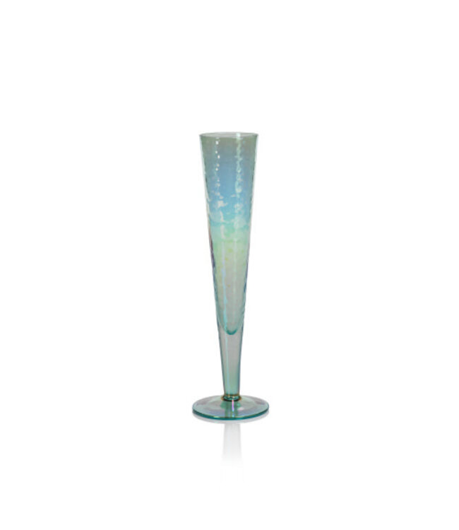 Zodax Aperitivo Slim Champagne Flute, Luster Blue