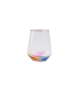 Vietri Rainbow Stemless Wine Glass