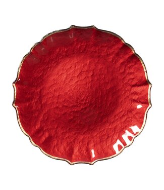 Vietri Baroque Glass Red Service Plate/Charger