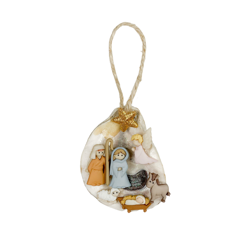 Michelle Savoy Oyster Ornament Nativity