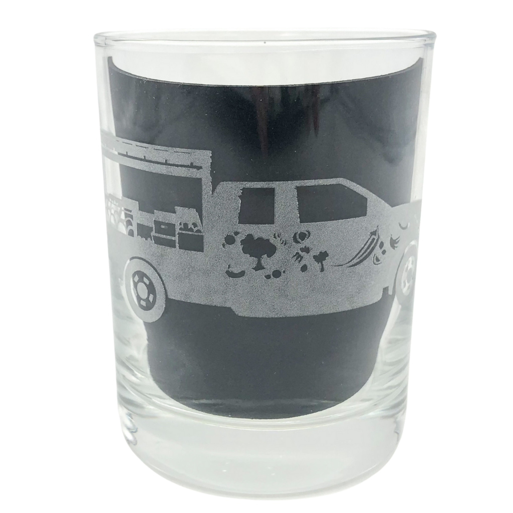 Leonard Etched Mr. Okra Glass Judy At The Rink