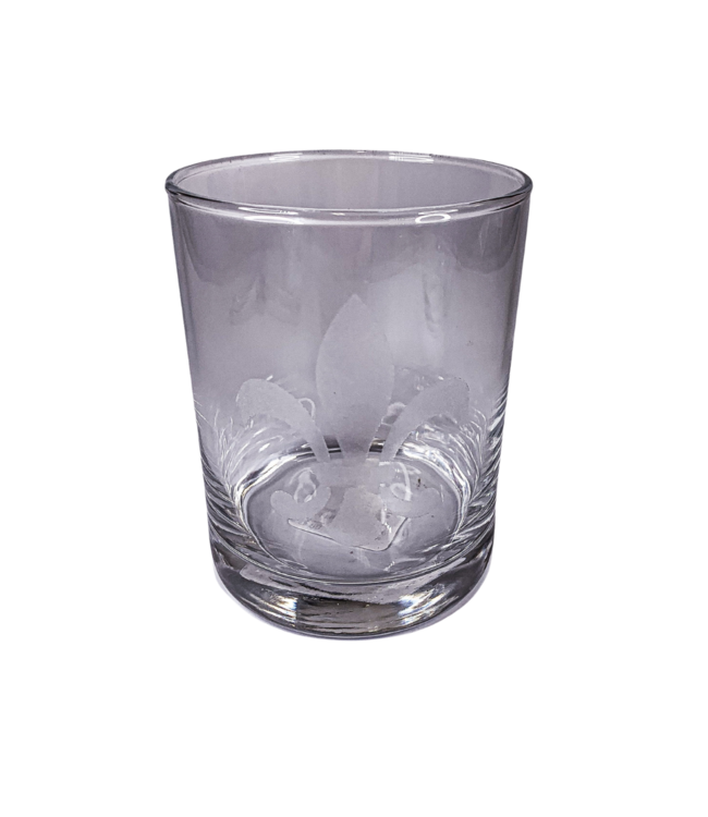 Etched Fleur de Lis Glass