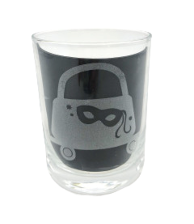 Etched Mask & Purse Glass