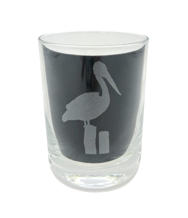 Etched Pelican Glass