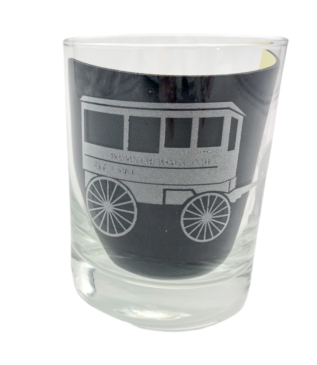 Etched Roman Candy Glass