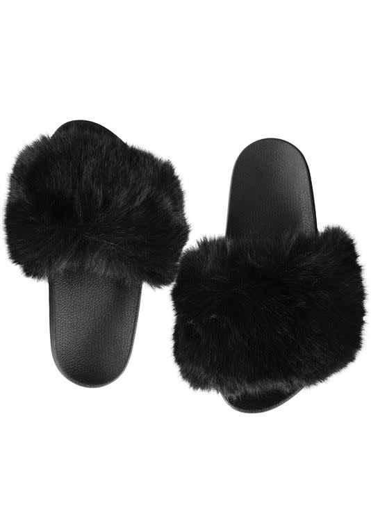 Fabulous Furs Black Fur Slides Judy At The Rink