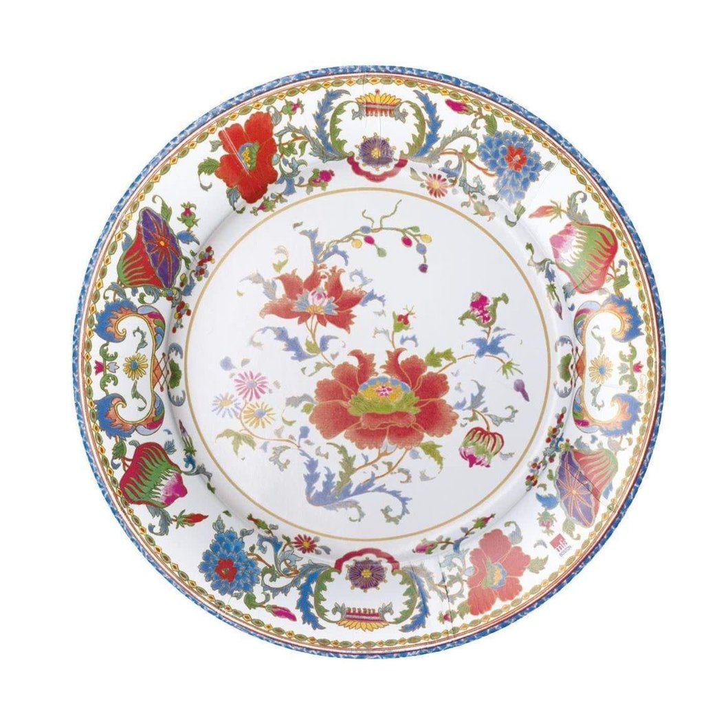 Caspari Chinese Ceramic Paper Dinner Plates in White - 8 Per Package