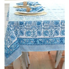 Pacific & Rose Textiles Caroline Blue Tablecloth 60''x60''