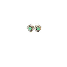 Benazir Collection Baguette Diamond and Semi Precious Stone Studs