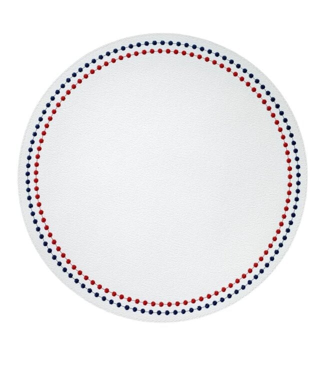 Pearls Red & Blue Mat Set of 4