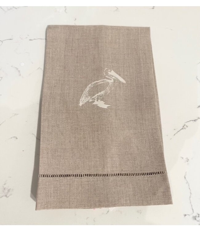 Monique Perry Linen Hand Towel Pelican Natural