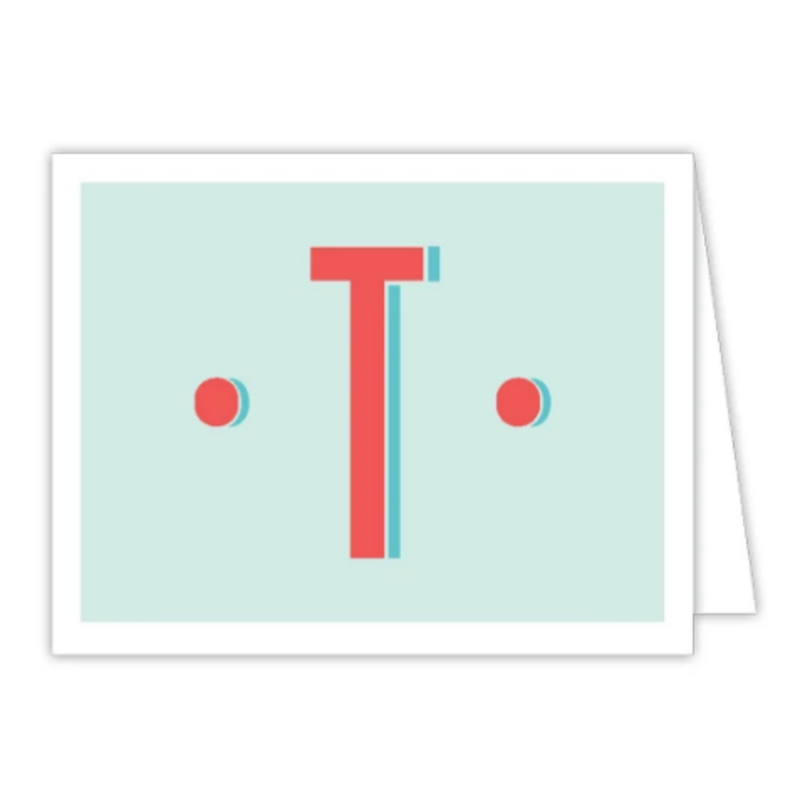 Roseanne Beck Folded Note-Color Block Monogram T