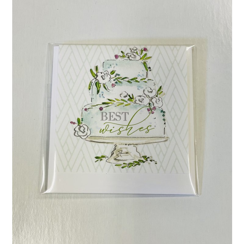 Roseanne Beck Enclosure Card-Best Wishes Handpainted Wedding Cake
