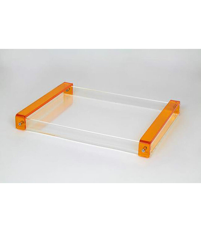 Lucite Tray 16x12x1.5 Orange