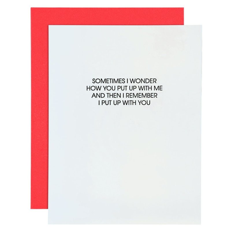 Chez Gagne put up with me- Letterpress Card