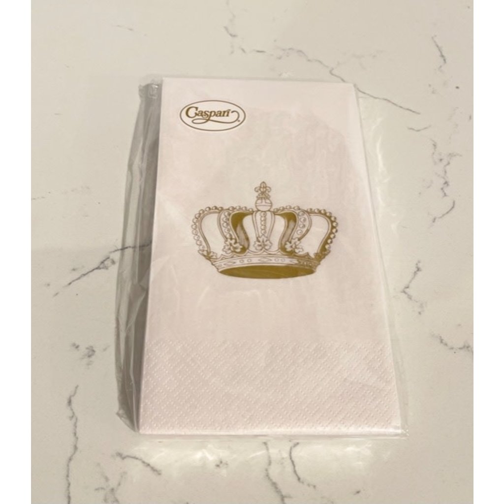 Caspari Gold Foil Crown Guest Towels