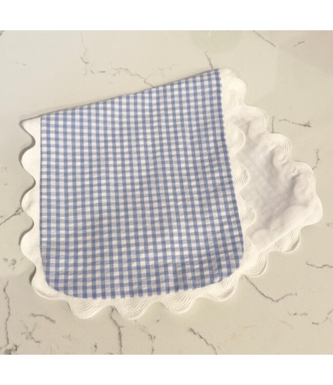 Jan Sevadjian Burp Pad Gingham Blue