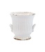 Rustic Garden White Medium Handled Cachepot