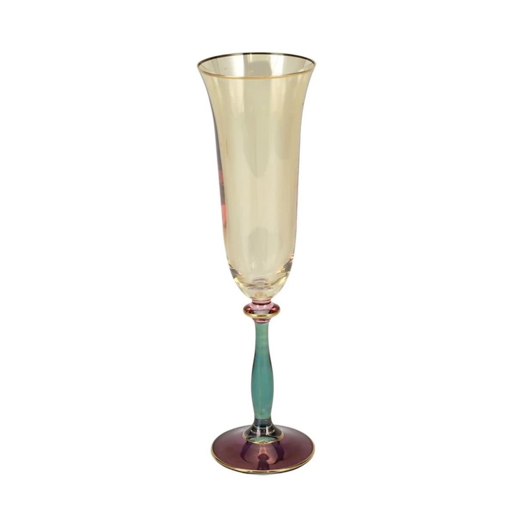 Vietri Regalia Deco Purple Champagne Glass