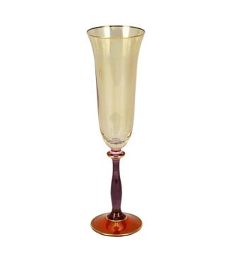 Vietri Regalia Deco Red Champagne Glass