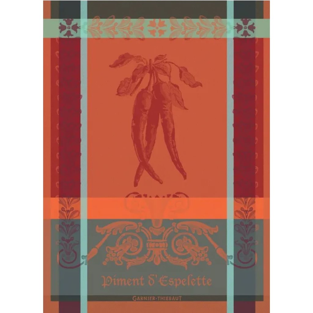 Garnier Thiebaut Piment D'Espelette Epices Kitchen Towel 22''''x30'''', 56cmx77cm, 100% Cotton''