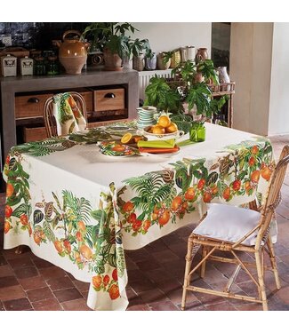 Garnier Thiebaut Vintage Garden Natural Tablecloth 61“x102”