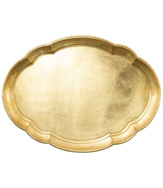 Vietri Florentine Wooden Accessories Gold Large Oval Tray