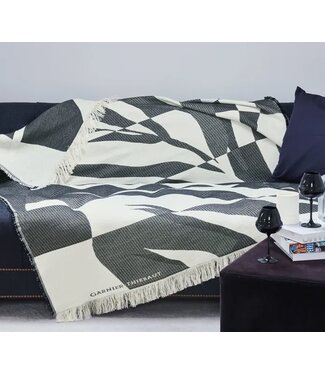 Garnier Thiebaut Versus Noir Et Blanc Jacquard Bed Throw, Organic Cotton-Wool Recycled Polyester blend